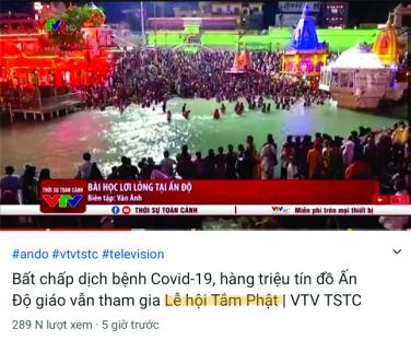 VTV nhầm lẫn lễ hội tắm sông Hằng của tín đồ Ấn Độ giáo với Lễ hội Tắm Phật của Phật giáo