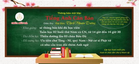 Chùa Bửu Đà mở lớp tiếng Anh, tiếng Hoa miễn phí