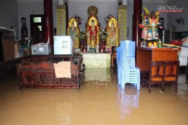 Nhiều chùa ở Quảng Nam bị ngập lụt do mưa lớn trong tuần qua