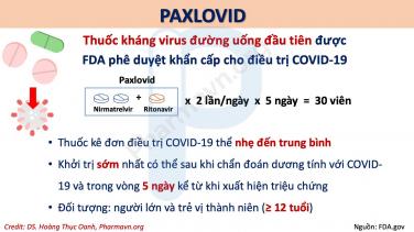 FDA phê duyệt khẩn (EUA) cho Paxlovid là thuốc chống virus đường uống đầu tiên.
