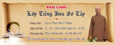 Thông báo khai giảng "Lớp Tiếng Hoa Căn Bản"