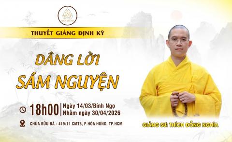 Thông báo: kính mời quý Phật tử về chùa Bửu Đà thính pháp & Sám Hối tối 14/03AL.