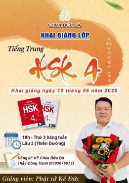  THÔNG BÁO MỞ LỚP HSK4 