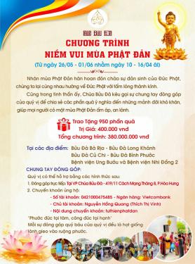 Kính gửi quý Phật tử lịch công tác thiện nguyện mùa Phật Đản năm 2026 tại chùa Bửu Đà