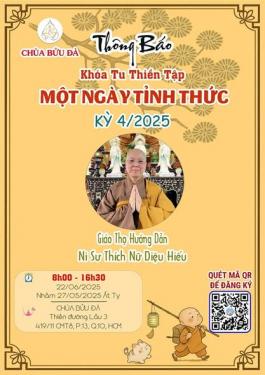 Thông báo: Khóa tu 'Một ngày tỉnh thức' Kỳ 04/2025