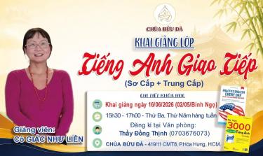 THÔNG BÁO KHAI GIẢNG LỚP TIẾNG ANH GIAO TIẾP (SƠ CẤP + TRUNG CẤP)