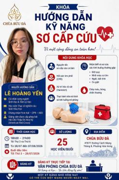 Chùa Bửu Đà: thông báo: khoá hướng dẫn kỹ năng sơ cấp cứu ngắn hạn