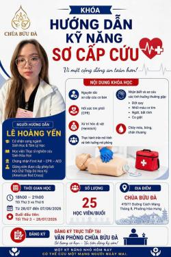 Chùa Bửu Đà: thông báo: khoá hướng dẫn kỹ năng sơ cấp cứu ngắn hạn