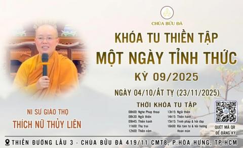  THÔNG BÁO KHÓA TU MỘT NGÀY TỈNH THỨC 