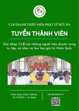 TUYỂN THÀNH VIÊN CLB THANH THIẾU NIÊN PHẬT TỬ BỬU ĐÀ